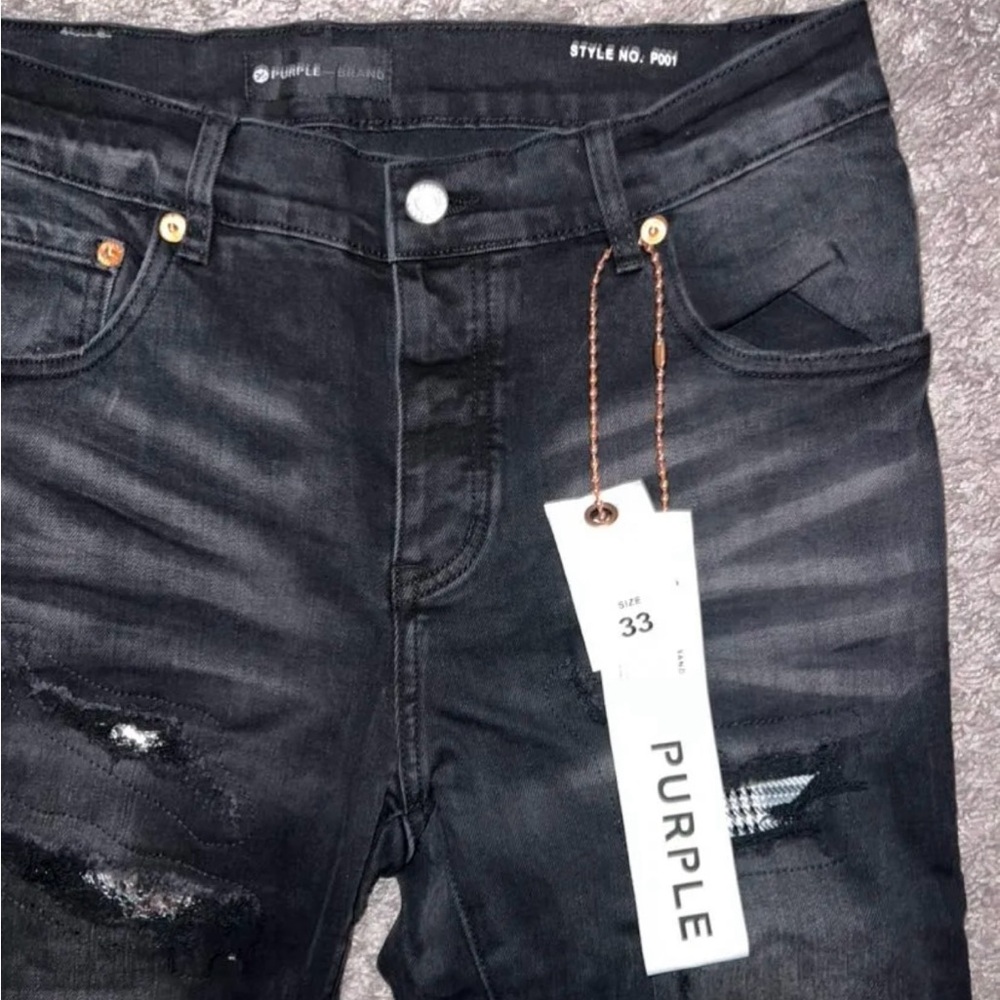 Purple Brand Distressed Black Jeans